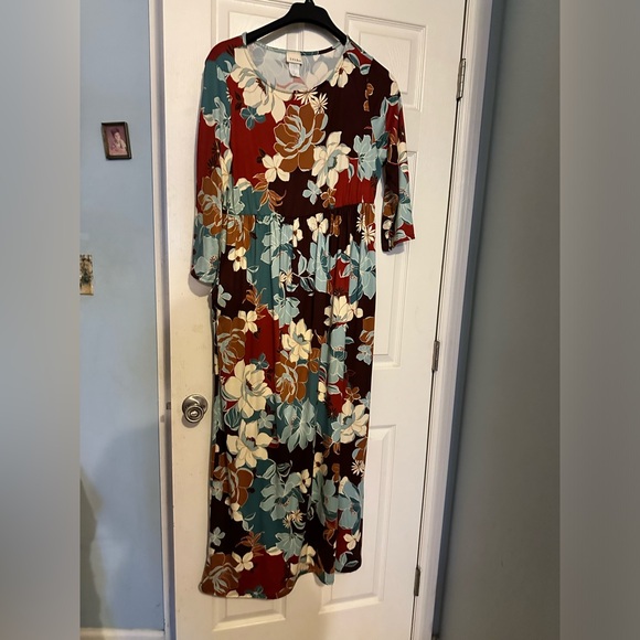P & Rose Floral Knot Dress Fall SOLD - Picture 2 of 3